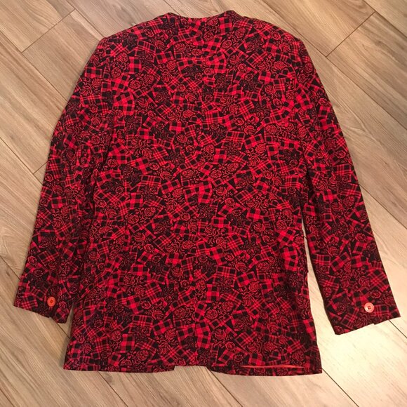JONES NEW YORK Women's Blazer Jacket Long Red and Black US Size 8 - Picture 2 of 8